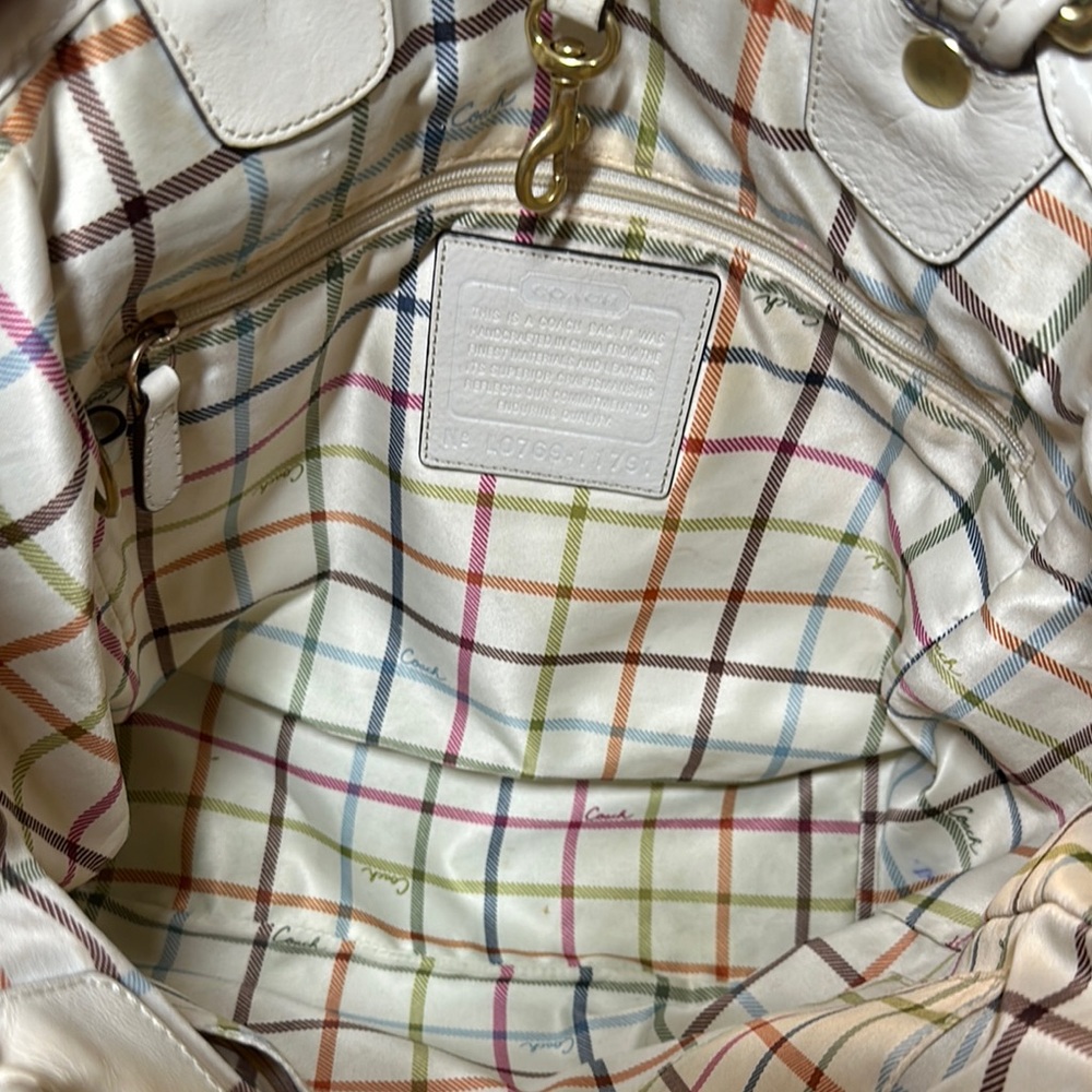 Coach 2007 Heritage Stripe Canvas and Leather Tote - Picture 4 of 12